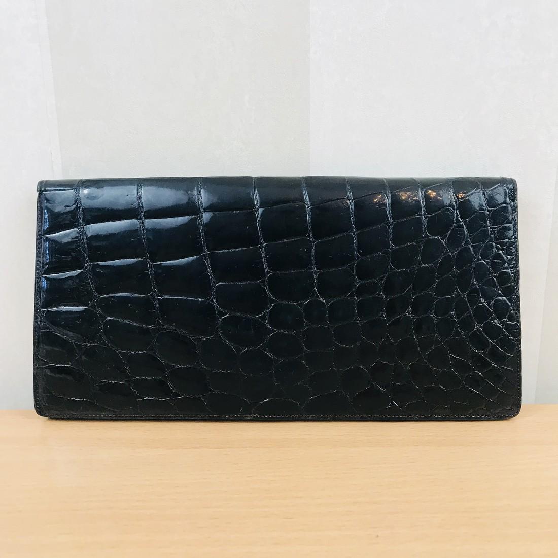 Vintage Handmade Genuine Alligator Leather Clutch Bag (1 of 5)