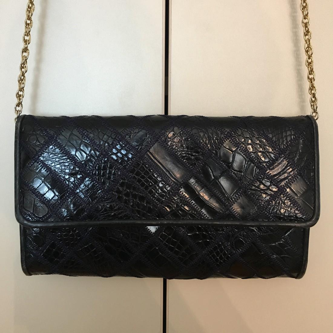 Vintage Real Snake and Crocodile Leather Clutch Bag (1 of 8)
