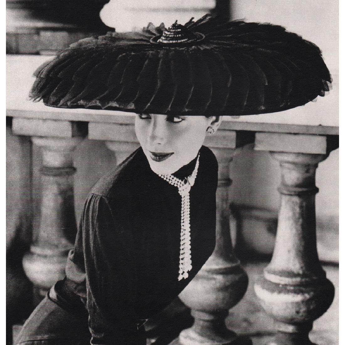 NORMAN PARKINSON - Legroux Soeurs Hat: Artist: NORMAN PARKINSON Print Title: Legroux Soeurs Hat, 1952 Medium: Sheet-fed Gravure Printing Date: 1985 Printed in France Image Size: 7.75 X 7.75 inches Norman Parkinson (1913-1990) was a celebra