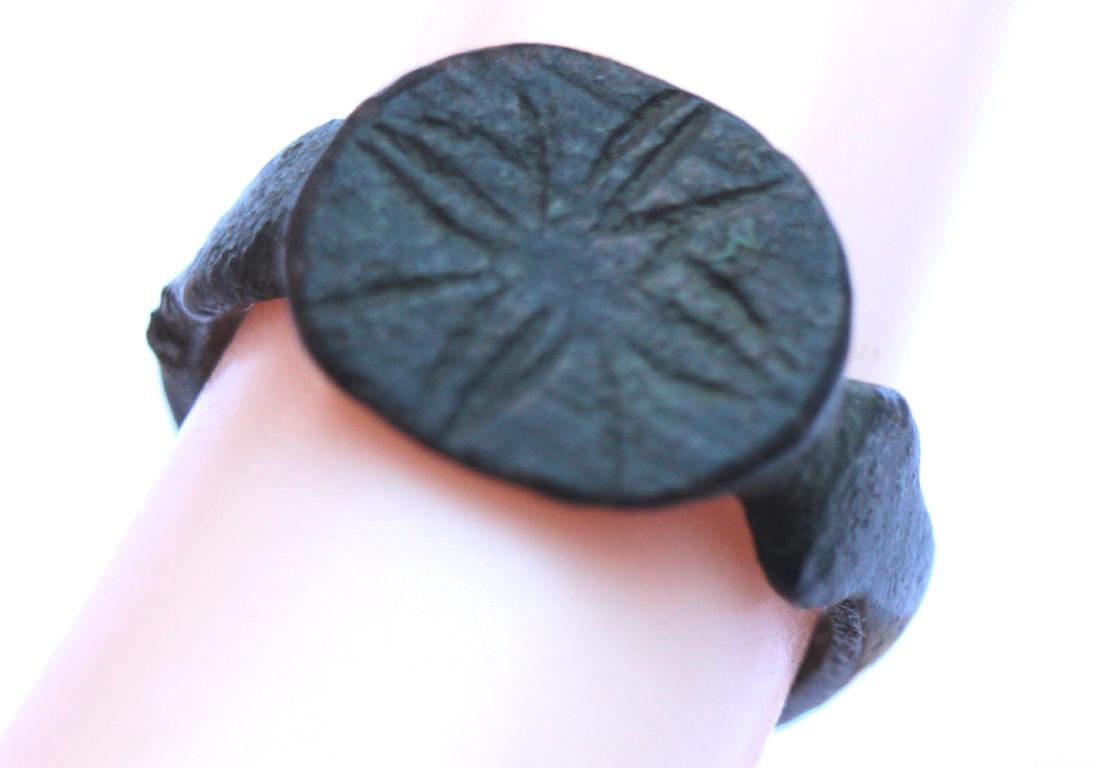 Medieval Bronze Ring: Medieval bronze ring Origin: Europe Period: 9th - 14th century AD Materials: Bronze Size: 13 mm Place of discovery - Ukraine, Ukrainian private collection Please note that this lot has a confidential 