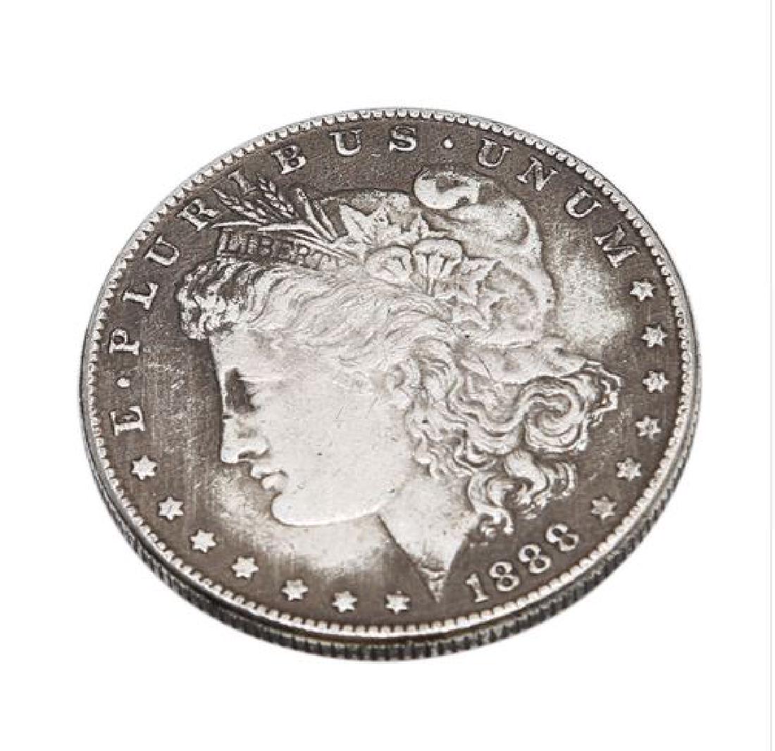 1888 Morgan Dollar: 1888 Morgan Dollar A Morgan Dollar 1888 Collectible Coin, very nice authentic quality, Steel reinforced gold plate Diameter: 38mm Morgan Dollar replica - Fantastic looking coin will go well in any co