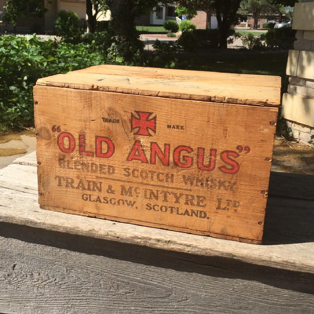 Vintage Old Angus Blended Scotch Whisky Wooden Shipping (1 of 7)