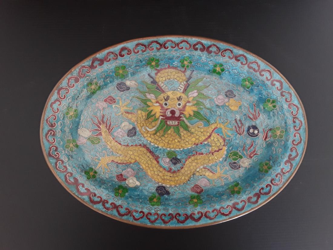 Plato ovalado de closionne dragon , (1 of 6)