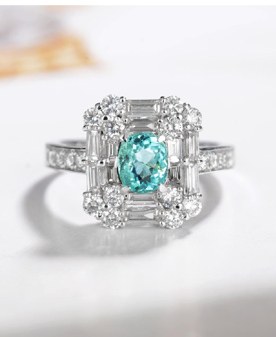 0.70 CTW Tourmaline & VS Diamond Ring 18K (1 of 5)