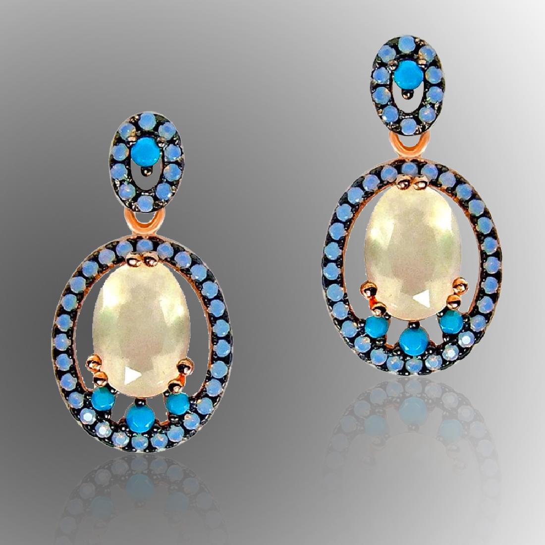 Turquoise, Opal and Rose Quartz Earrings (1 of 3)