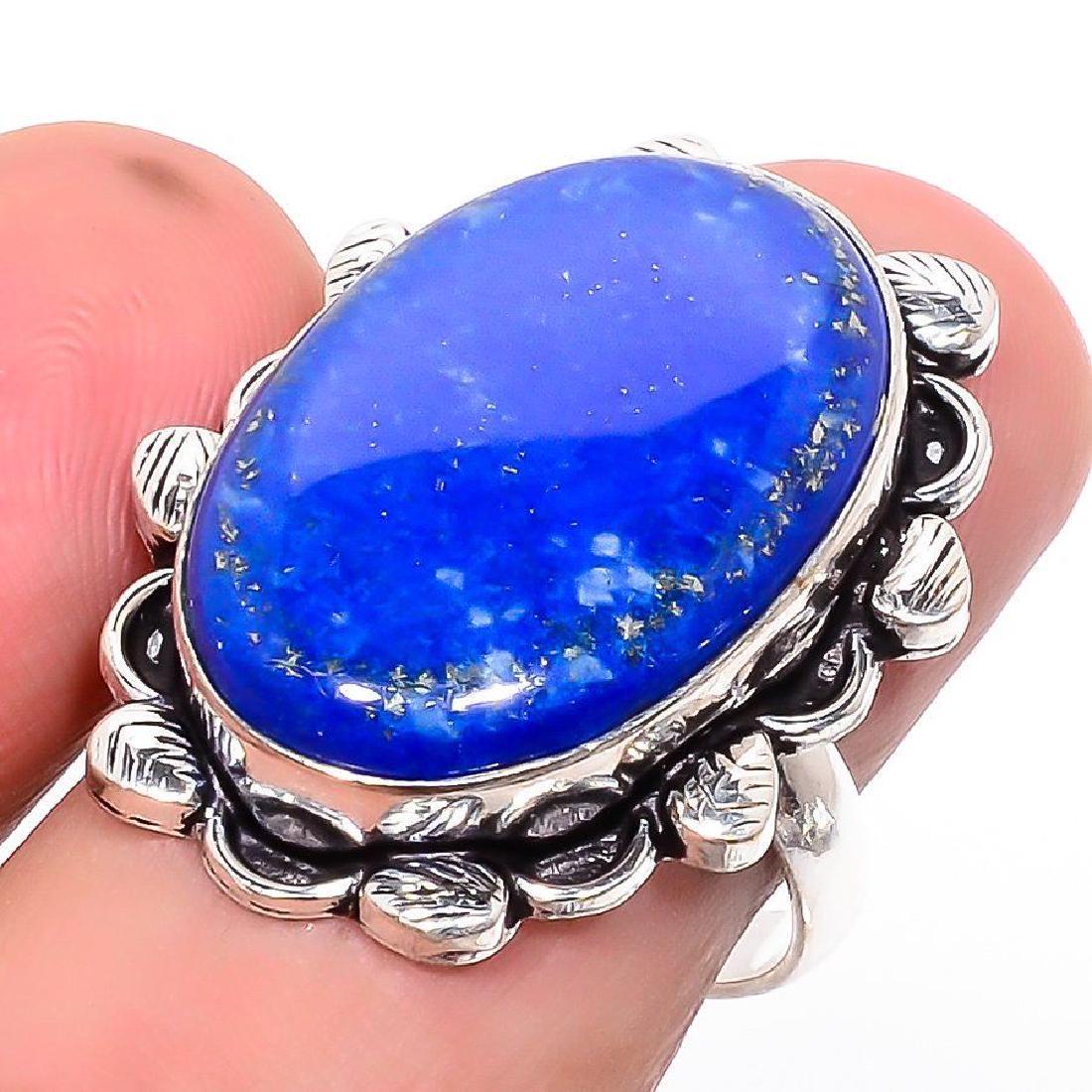 Lapis Lazuli Ethnic 925 Sterling Silver Ring Size 8.5 (1 of 1)