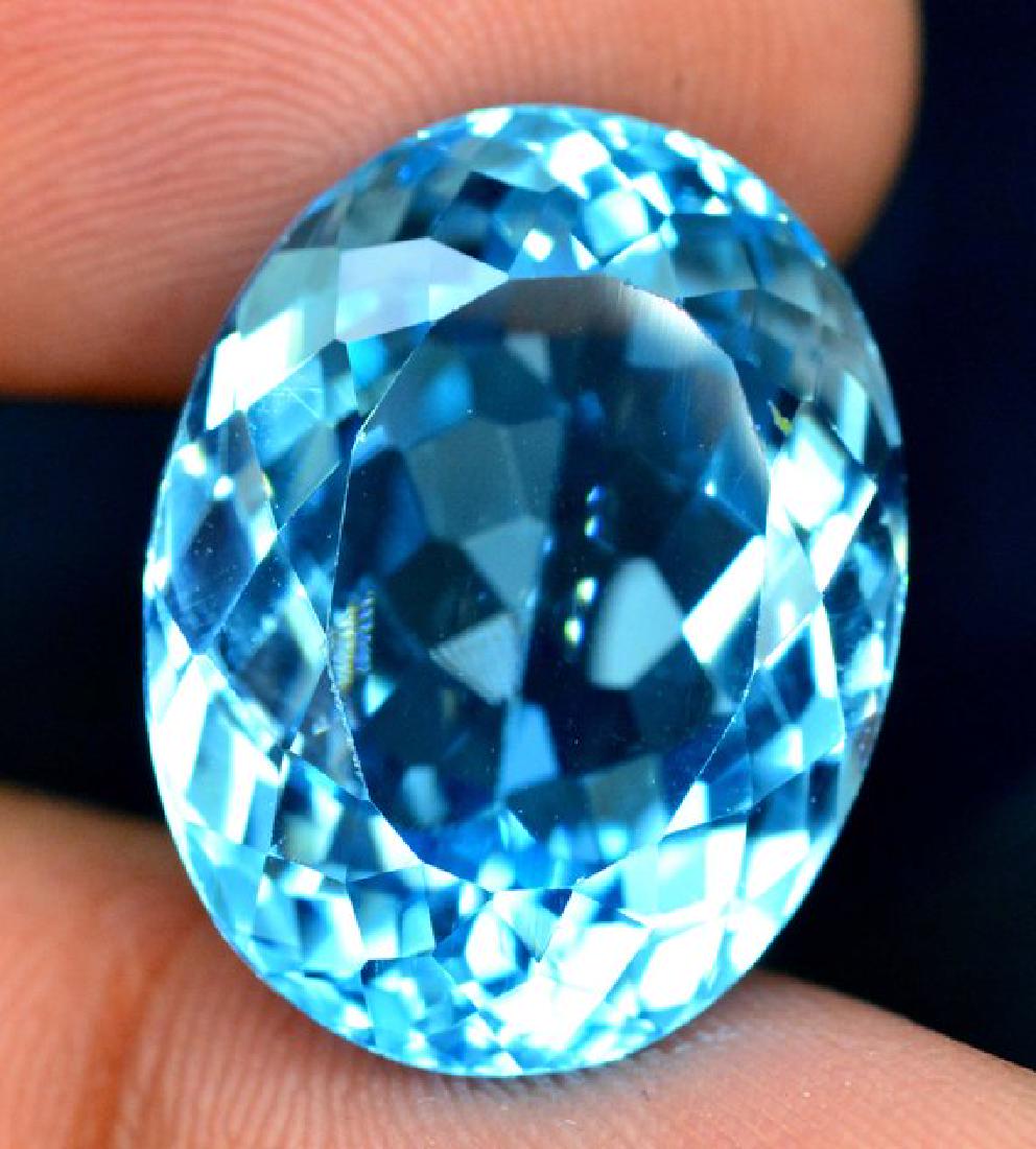 22 cts Oval Cut Fantastuc Blue Topaz Loose Gemstone ~ (1 of 4)