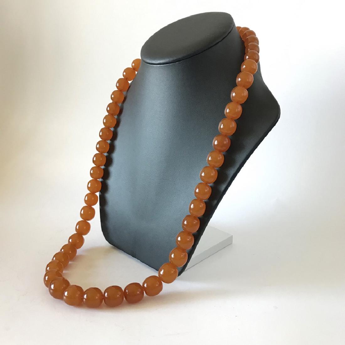 Old art deco Baltic amber long necklace beads (1 of 9)