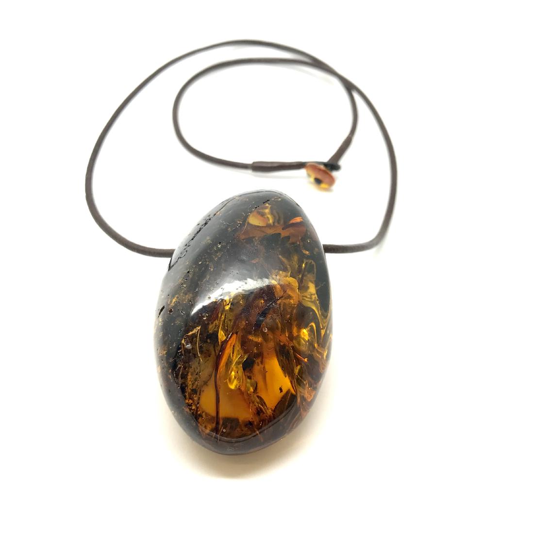 Baltic amber cut huge pendant amulet 57x34mm 31.9 gr (1 of 6)