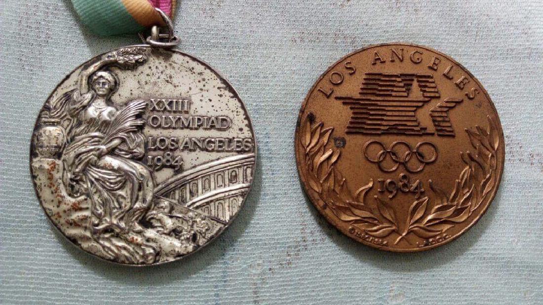 Olympic Games Medal 1984 Silver Soccer (1 of 3)