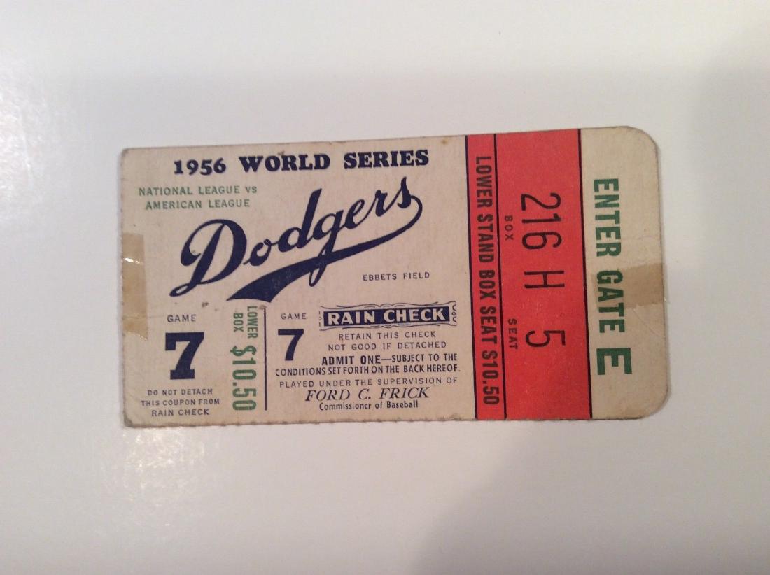 1956 World Series ticket game 7 Yankees clincher Jackie (1 of 2)