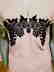 Vtg Beige Floral embroidered satin pleated dress - 4