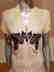 Vtg Beige Floral embroidered satin pleated dress - 5