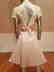 Vtg Beige Floral embroidered satin pleated dress - 7