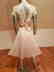 Vtg Beige Floral embroidered satin pleated dress - 8