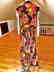 Vtg 1960's brushed jersey maxi floral gown Austrian - 2