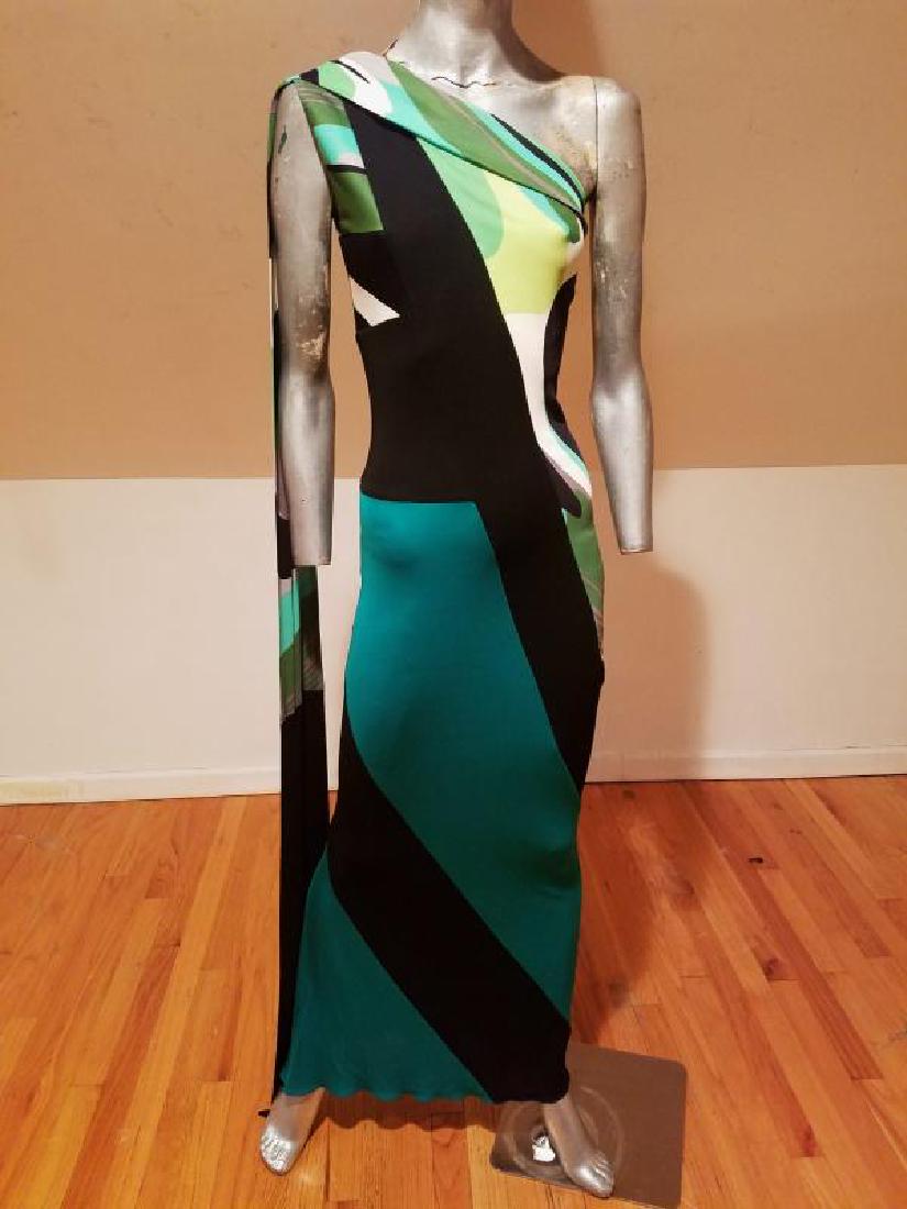EMANUEL UNGARO single shoulder Runway retro print maxi (1 of 8)