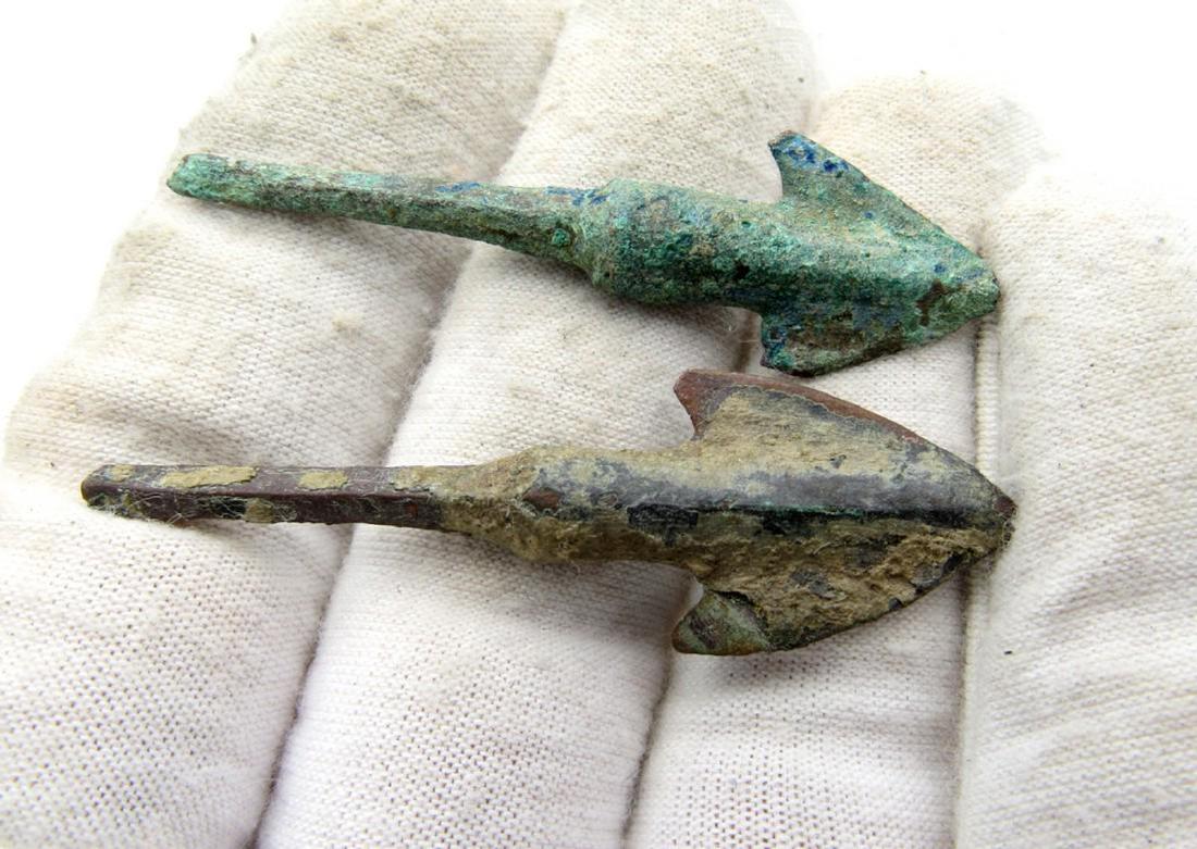 Pair of Ancien Greek Bronze Arrow Heads (1 of 2)