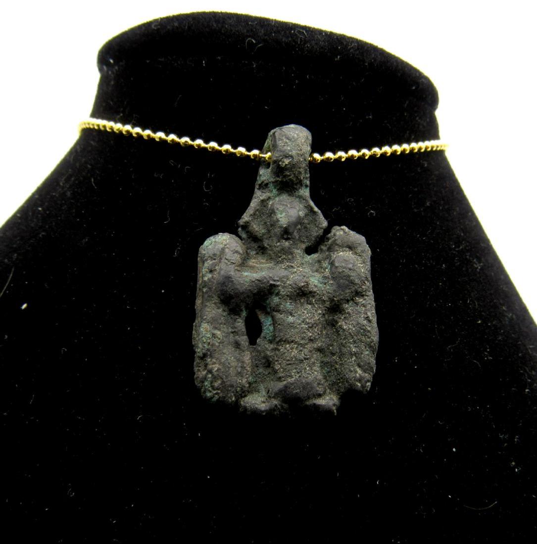 Ancient Byzantine Bronze Archangel Michael Pendant (1 of 2)