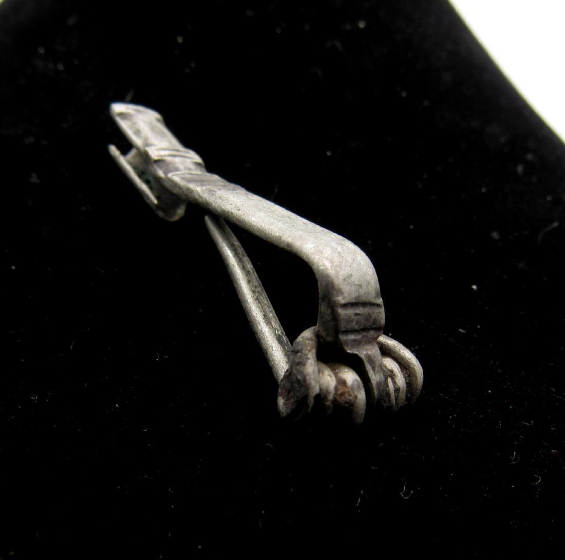 Ancient Roman Silver Decorated Bow Brooch (1 of 3)