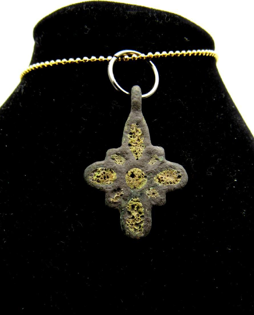 Medieval Viking Era Enameled Bronze Cross Pendant: Medieval Viking Era Enameled Bronze Cross Pendant Date: C. 900 - 1100 A.D. Medieval Viking Era Enameled Bronze Cross Pendant Material: Bronze Provenance: Obtained from an old British collection, purch