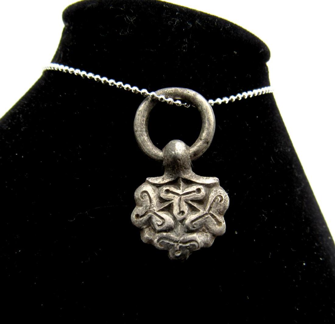 Medieval Viking Era Silver Floral Pendant (1 of 2)
