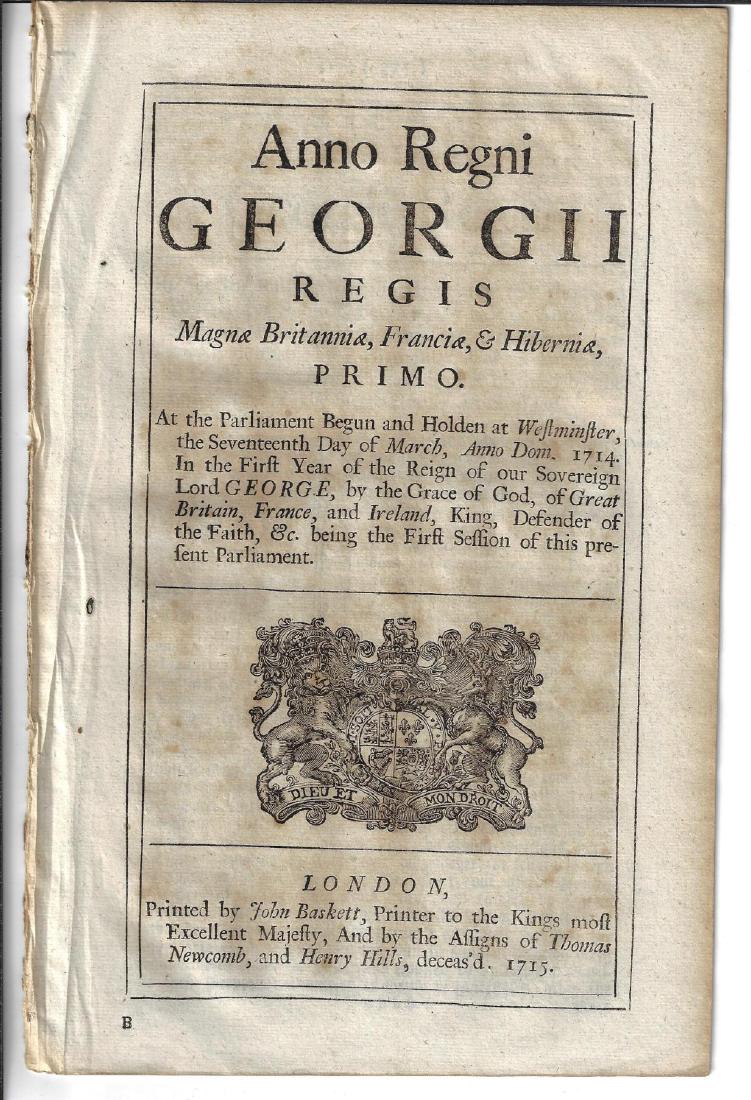 1715 English Act Scotland Sugar-Houses (1 of 2)