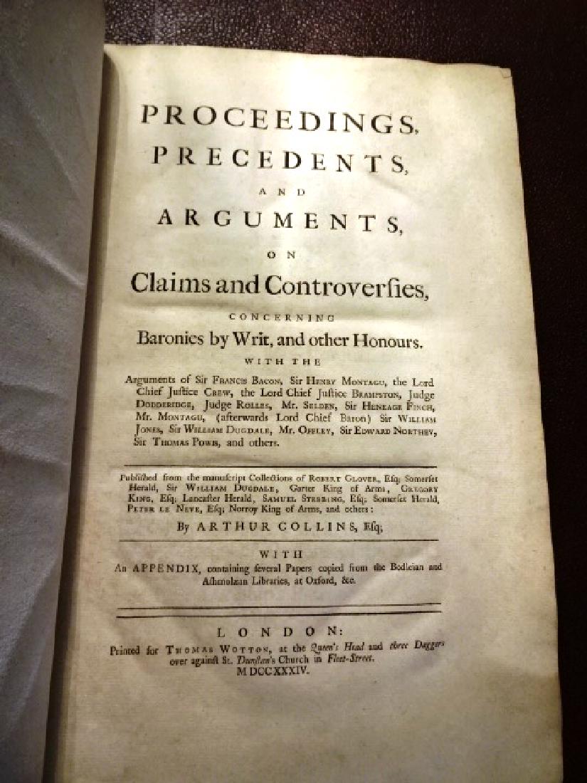 1734 English Law Book Baronies By Writ (1 of 2)