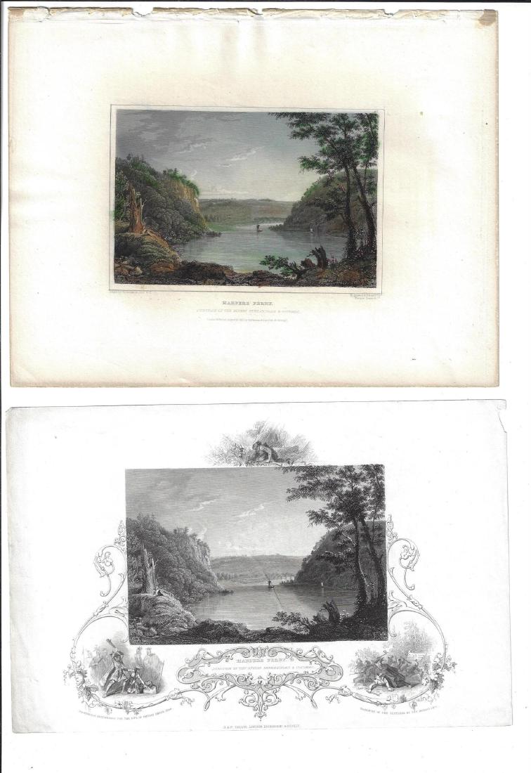 1831 Handcolored Engraving Harper's Ferry and Another (1 of 1)