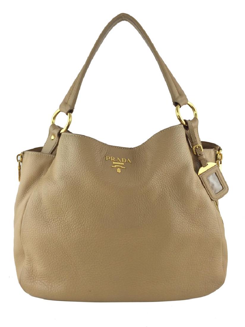 Prada Side Pocket Vitello Daino Zip Hobo Bag (1 of 19)