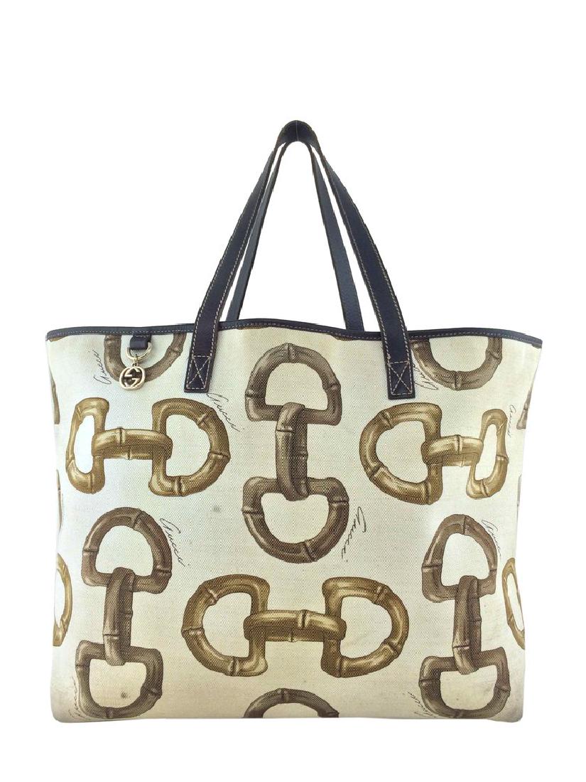 Gucci Bamboo Horsebit Print Canvas Tote Bag (1 of 19)