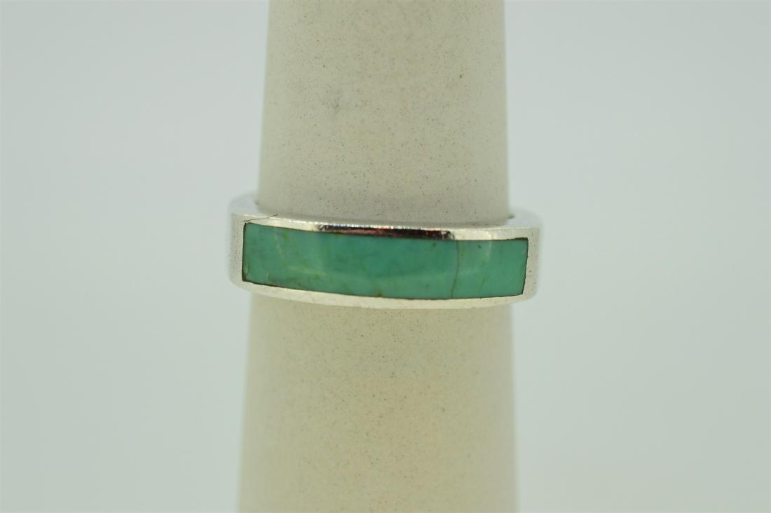 Sterling Silver & Turquoise Ring - Size 9 (1 of 3)