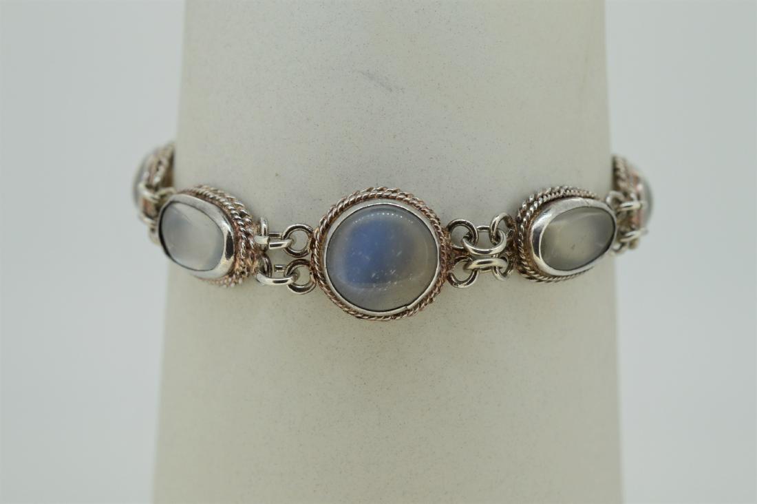 Sterling Silver & Natural Moonstone Bracelet (1 of 3)