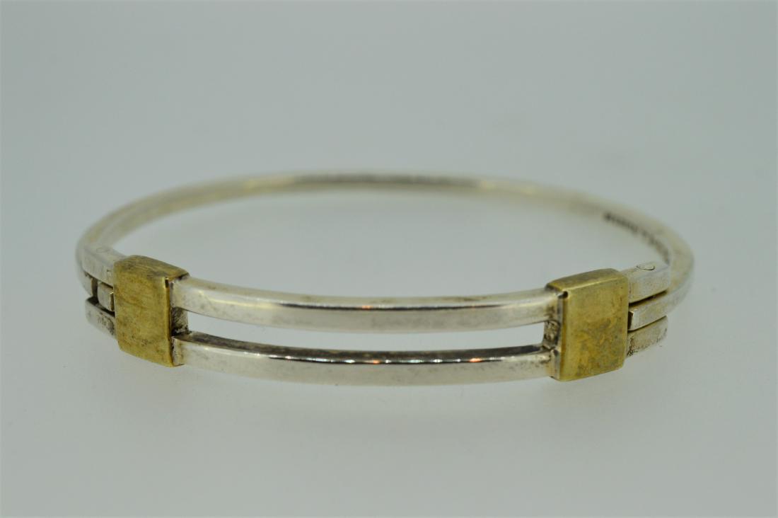 Two-tone Contemporary Style Sterling Silver Bracelet (1 of 2)