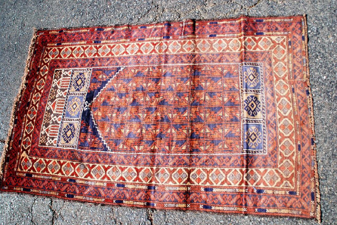 Antique Kazak Afghan Carpet 4.7x3 (1 of 3)