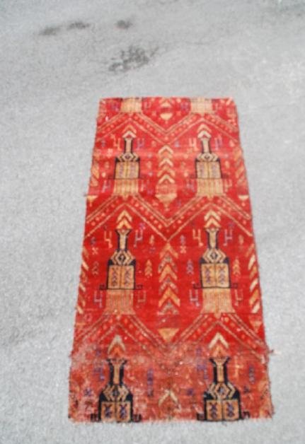 Antique Afghan Carpet Runner With Unique Motif 6x2.8 (1 of 4)