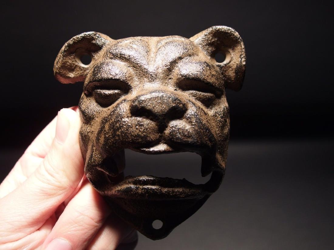 Cast Iron wall mount folk art Bulldog Beer Bottle (1 of 8)