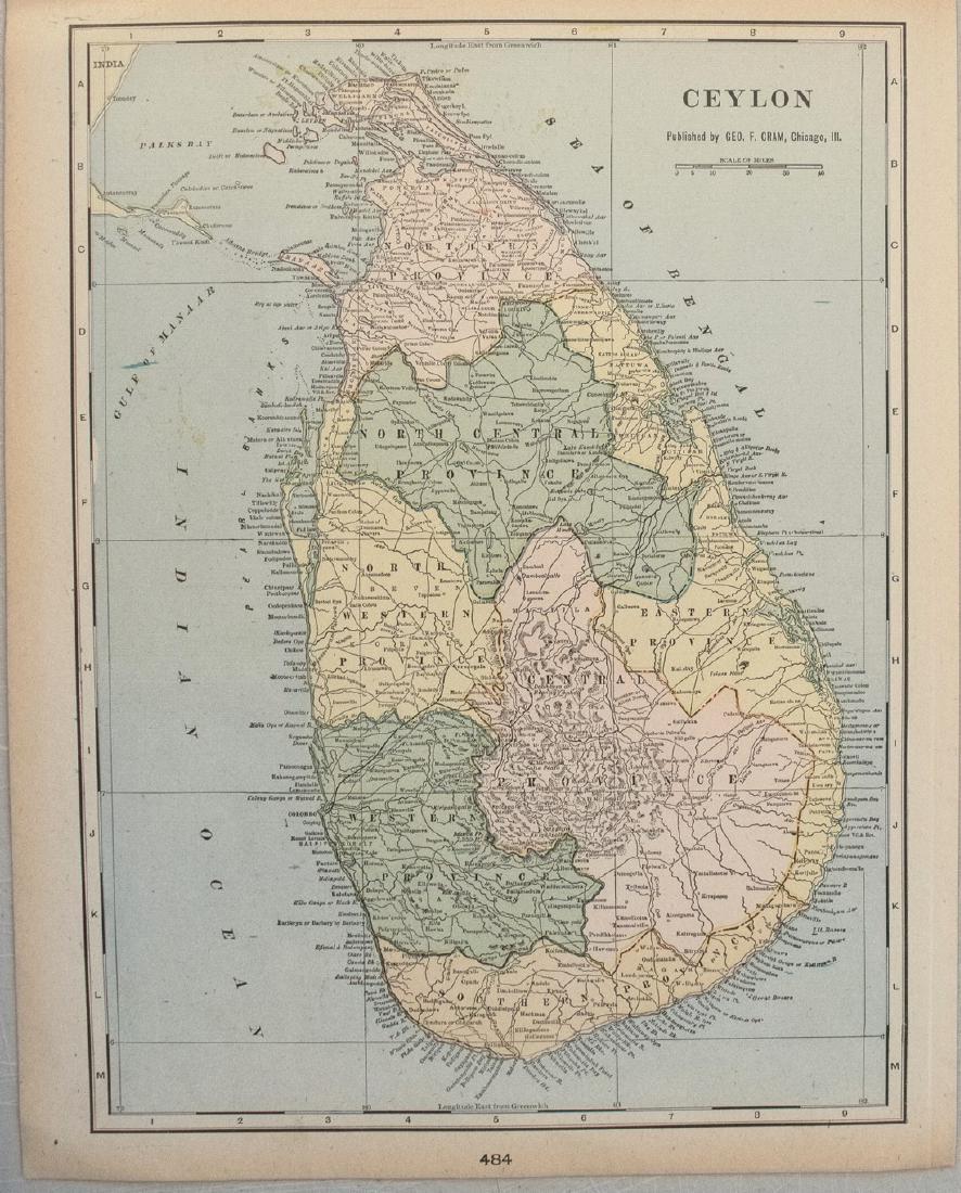 1901 Cram Map of Sri Lanka -- Ceylon (1 of 1)