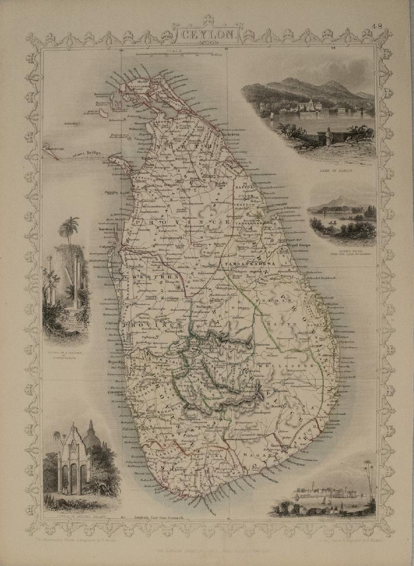 1851 Tallis Map of Sri Lanka / Ceylon -- Ceylon (1 of 1)