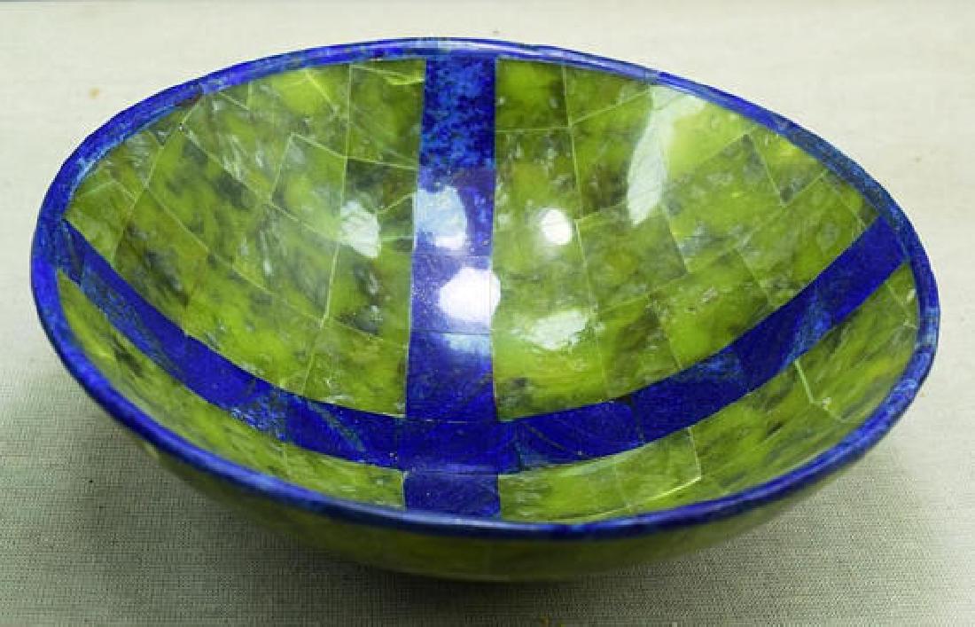 Hand crafted, stunning Jade and Lapis Lazuli bowl - 661 (1 of 5)