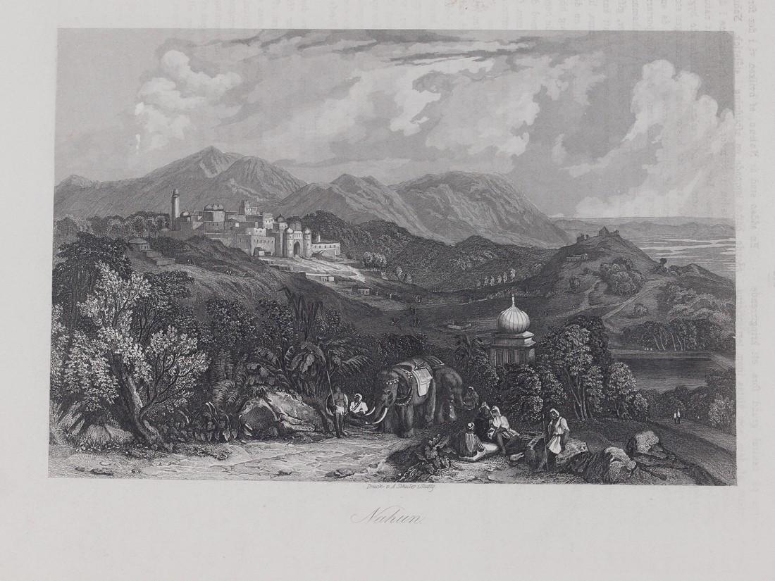 View of Nahun in Guangxi, China 1850 Steel etching (1 of 2)