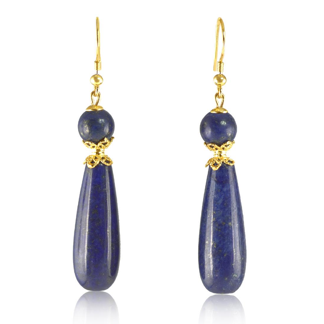Afghan Lapis lazuli Drop Earrings (1 of 4)