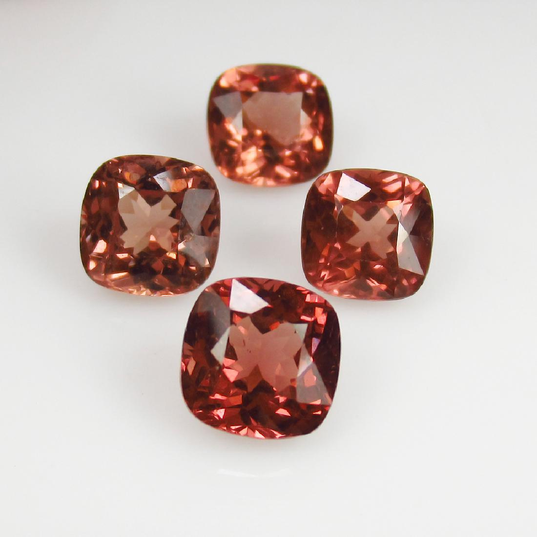 9.04 Ct Genuine 4 Loose Malaya Garnet Cushion Matching (1 of 2)