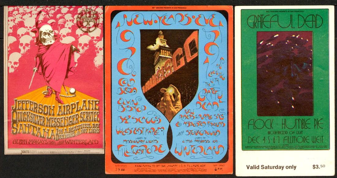 Three Different Grateful Dead Fillmore Tickets (1 of 1)