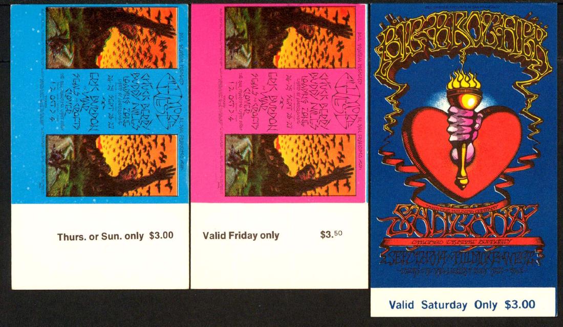 Three Different Bill Graham Fillmore Tickets (1 of 1)