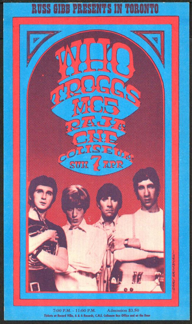 Ultra Rare Who Toronto Postcard: Artist: Gary Grimshaw Title: Ultra Rare Who Toronto Postcard Printing Date: 1968 Medium: Lithograph Size/Format: 4" x 7" Publisher: Russ Gibb Series: Gibb/Grande Long considered to be the rarest Russ 