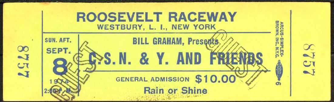 Rare 1974 New York Crosby Still Nash & Young Ticket (1 of 1)