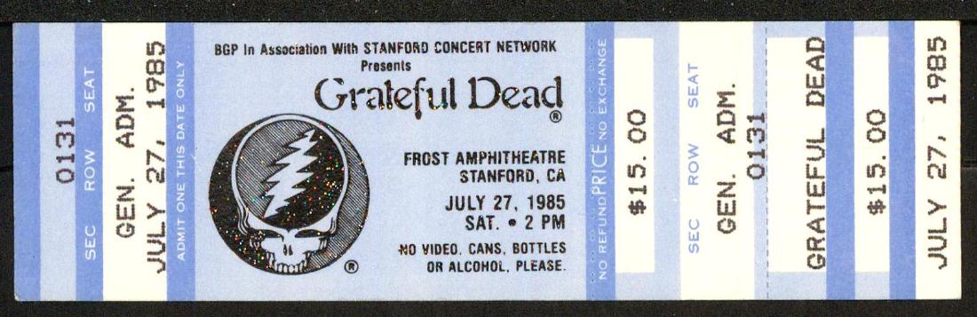 1985 Grateful Dead Stanford Ticket (1 of 1)