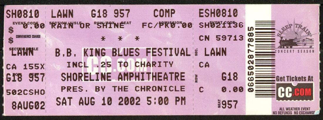 2002 B.B. King Blues Festival Ticket (1 of 1)