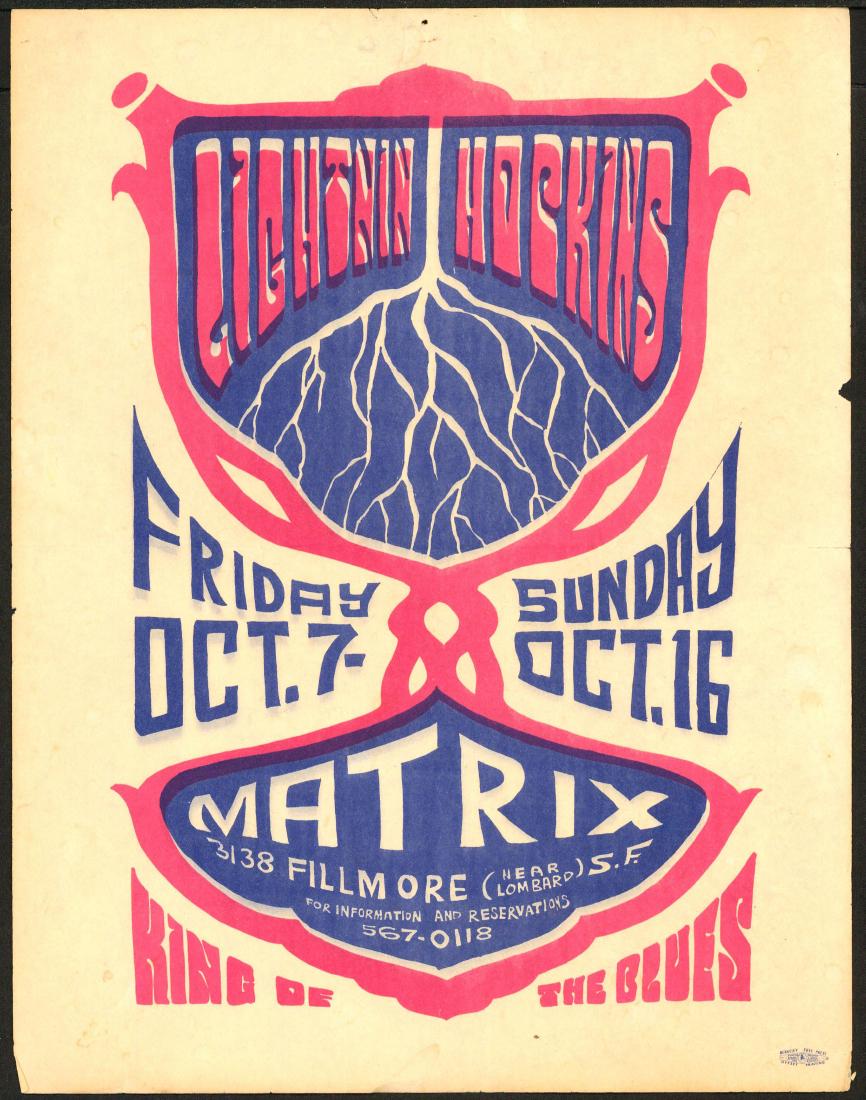 Nice Lightnin' Hopkins Matrix Handbill (1 of 1)